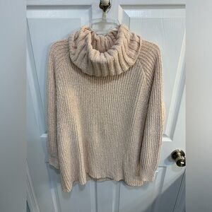 AnyBody Chenille Cowl Neck Sweater Pearl color size 1X